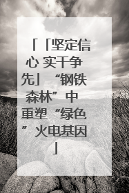 「坚定信心 实干争先」“钢铁森林”中 重塑“绿色”火电基因