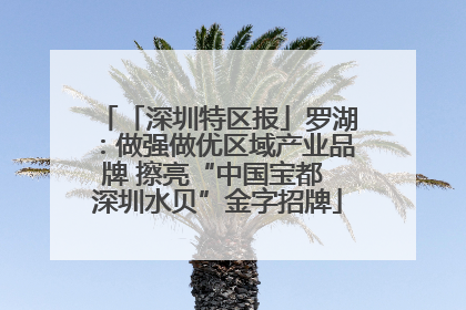 「深圳特区报」罗湖：做强做优区域产业品牌 擦亮“中国宝都 深圳水贝”金字招牌