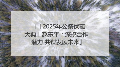 「2025年公祭伏羲大典」赵东平：深挖合作潜力 共谋发展未来
