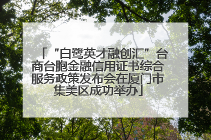 “白鹭英才融创汇”台商台胞金融信用证书综合服务政策发布会在厦门市集美区成功举办