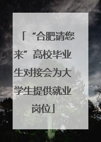 “合肥请您来”高校毕业生对接会为大学生提供就业岗位