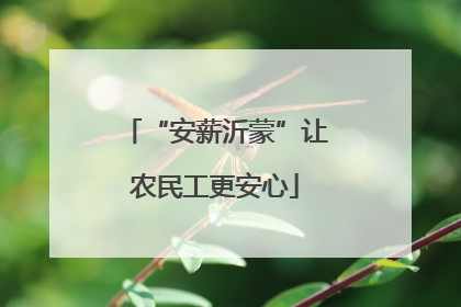 “安薪沂蒙”让农民工更安心