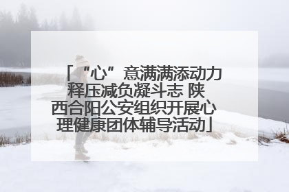 “心”意满满添动力 释压减负凝斗志 陕西合阳公安组织开展心理健康团体辅导活动
