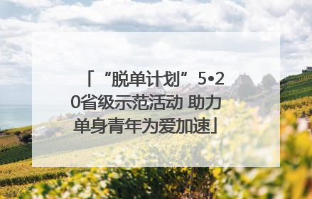 “脱单计划”5•20省级示范活动 助力单身青年为爱加速