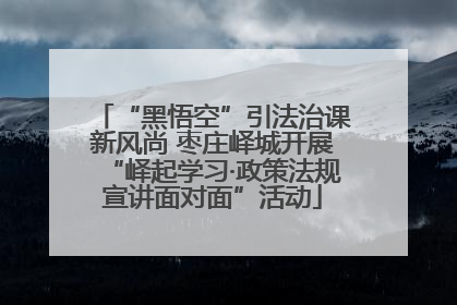 “黑悟空”引法治课新风尚 枣庄峄城开展“峄起学习·政策法规宣讲面对面”活动