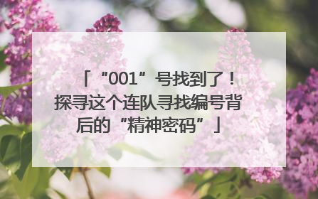 “001”号找到了！探寻这个连队寻找编号背后的“精神密码”
