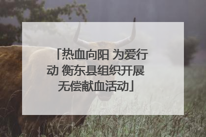 热血向阳 为爱行动 衡东县组织开展无偿献血活动