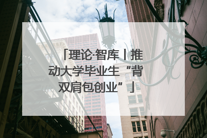 理论·智库丨推动大学毕业生“背双肩包创业”