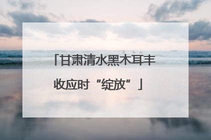 甘肃清水黑木耳丰收应时“绽放”