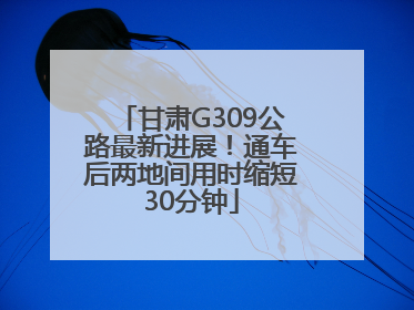 甘肃G309公路最新进展！通车后两地间用时缩短30分钟