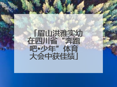 眉山洪雅实幼在四川省“奔跑吧•少年”体育大会中获佳绩