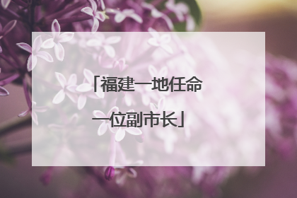 福建一地任命一位副市长