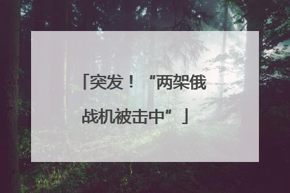 突发！“两架俄战机被击中”