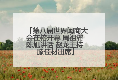 第八届世界闽商大会在榕开幕 周祖翼陈旭讲话 赵龙主持 滕佳材出席