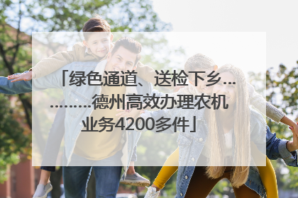 绿色通道、送检下乡…………德州高效办理农机业务4200多件