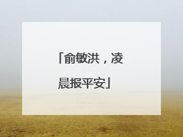 俞敏洪，凌晨报平安