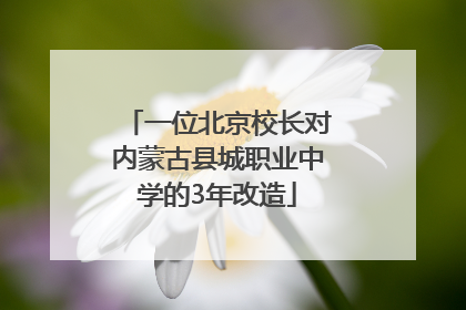一位北京校长对内蒙古县城职业中学的3年改造