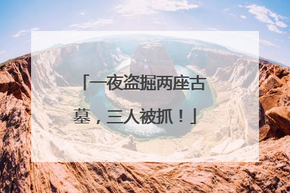 一夜盗掘两座古墓，三人被抓！
