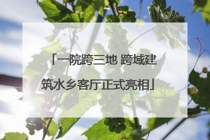 一院跨三地 跨域建筑水乡客厅正式亮相