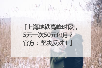 上海地铁高峰时段，5元一次50元包月？官方：坚决反对！