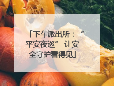下车派出所：“平安夜巡” 让安全守护看得见