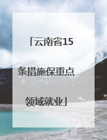 云南省15条措施保重点领域就业