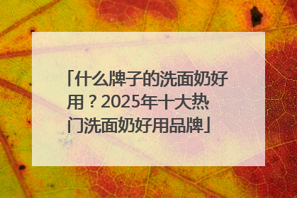 什么牌子的洗面奶好用？2025年十大热门洗面奶好用品牌