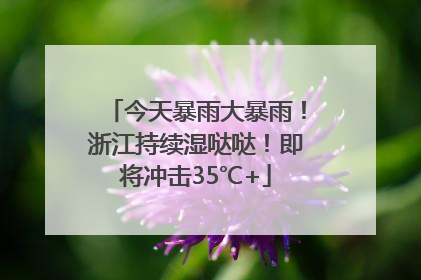 今天暴雨大暴雨！浙江持续湿哒哒！即将冲击35℃+