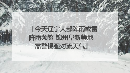 今天辽宁大部阵雨或雷阵雨频繁 锦州阜新等地需警惕强对流天气