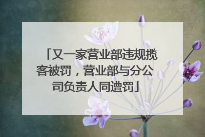 又一家营业部违规揽客被罚，营业部与分公司负责人同遭罚
