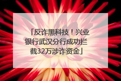 反诈黑科技！兴业银行武汉分行成功拦截32万涉诈资金