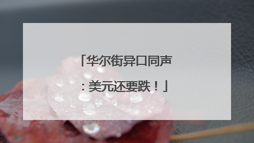 华尔街异口同声：美元还要跌！