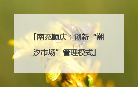 南充顺庆：创新“潮汐市场”管理模式