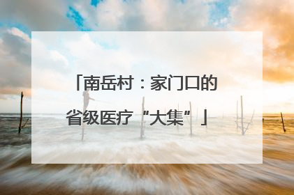 南岳村：家门口的省级医疗“大集”