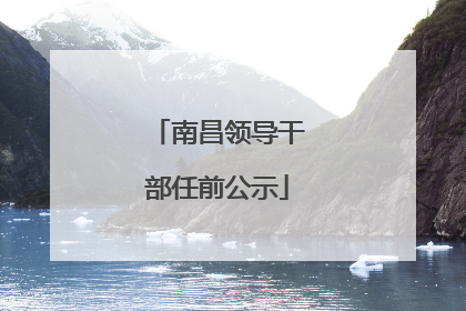 南昌领导干部任前公示