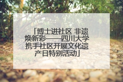 博士进社区 非遗焕新彩——四川大学携手社区开展文化遗产日特别活动