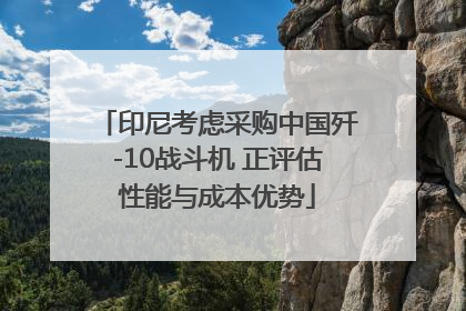 印尼考虑采购中国歼-10战斗机 正评估性能与成本优势