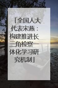 全国人大代表宋燕：构建推进长三角检察一体化学习研究机制
