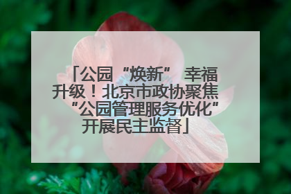 公园“焕新” 幸福升级！北京市政协聚焦“公园管理服务优化”开展民主监督