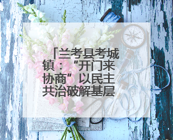 兰考县考城镇：“开门来协商”以民主共治破解基层治理难题