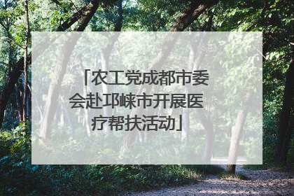 农工党成都市委会赴邛崃市开展医疗帮扶活动
