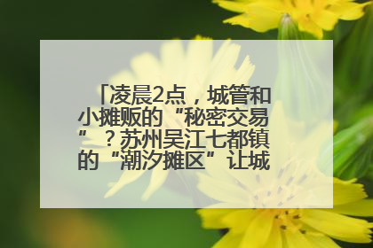 凌晨2点，城管和小摊贩的“秘密交易”？苏州吴江七都镇的“潮汐摊区”让城市管理有了人情味