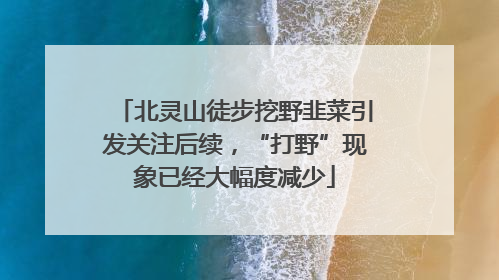 北灵山徒步挖野韭菜引发关注后续，“打野”现象已经大幅度减少