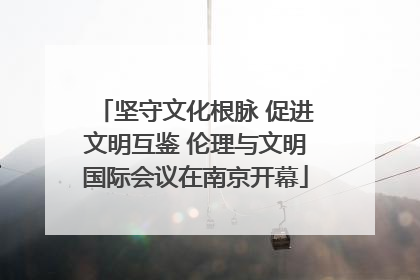 坚守文化根脉 促进文明互鉴 伦理与文明国际会议在南京开幕