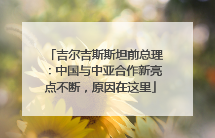 吉尔吉斯斯坦前总理：中国与中亚合作新亮点不断，原因在这里