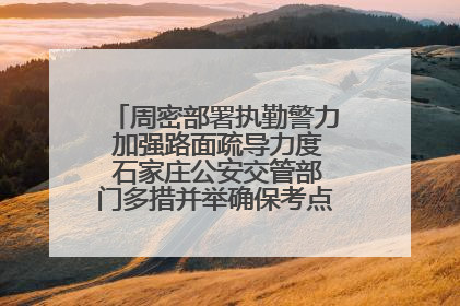 周密部署执勤警力 加强路面疏导力度 石家庄公安交管部门多措并举确保考点周边交通环境良好