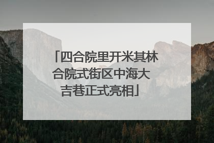 四合院里开米其林 合院式街区中海大吉巷正式亮相