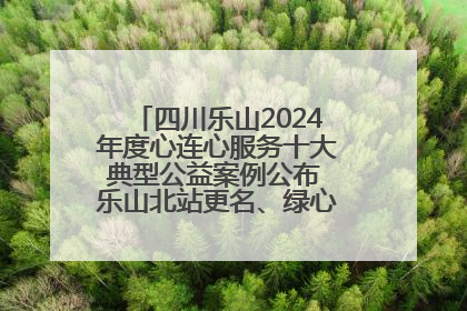 四川乐山2024年度心连心服务十大典型公益案例公布 乐山北站更名、绿心路井盖治理等上榜