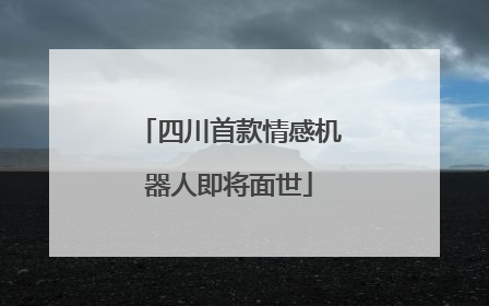 四川首款情感机器人即将面世