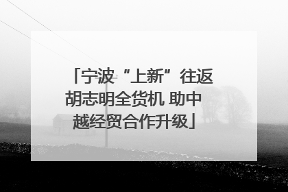 宁波“上新”往返胡志明全货机 助中越经贸合作升级
